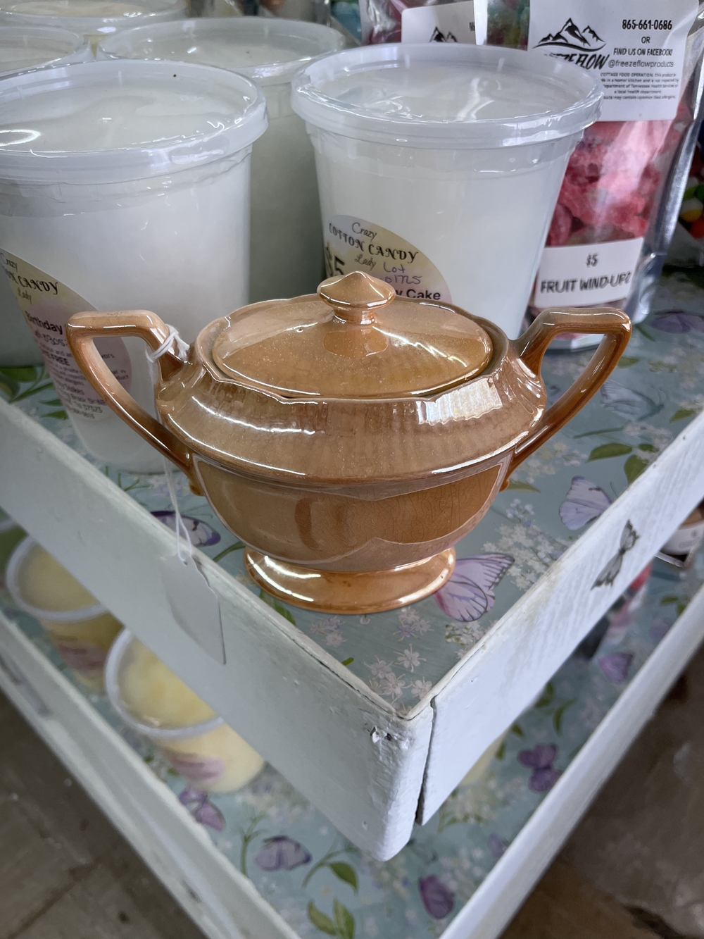 Astor George Glazed Ceramic Covered Sugar Bowl in Warm Amber